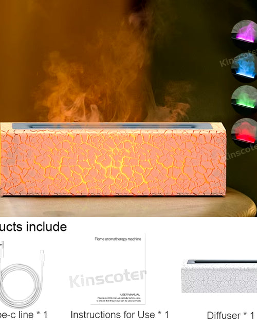 Load image into Gallery viewer, KINSCOTER Essential Oil Aroma Diffuser Flame Air Humidifier Ultrasonic Cool Mist Difusor with RGB Realistic Fire Night Light
