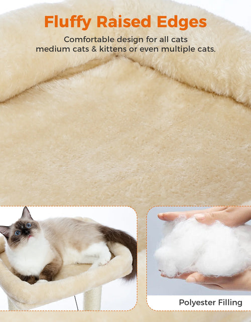 Load image into Gallery viewer, 27" Cat Tree for Medium Cats Plush Condo and Scratching Posts, Beige
